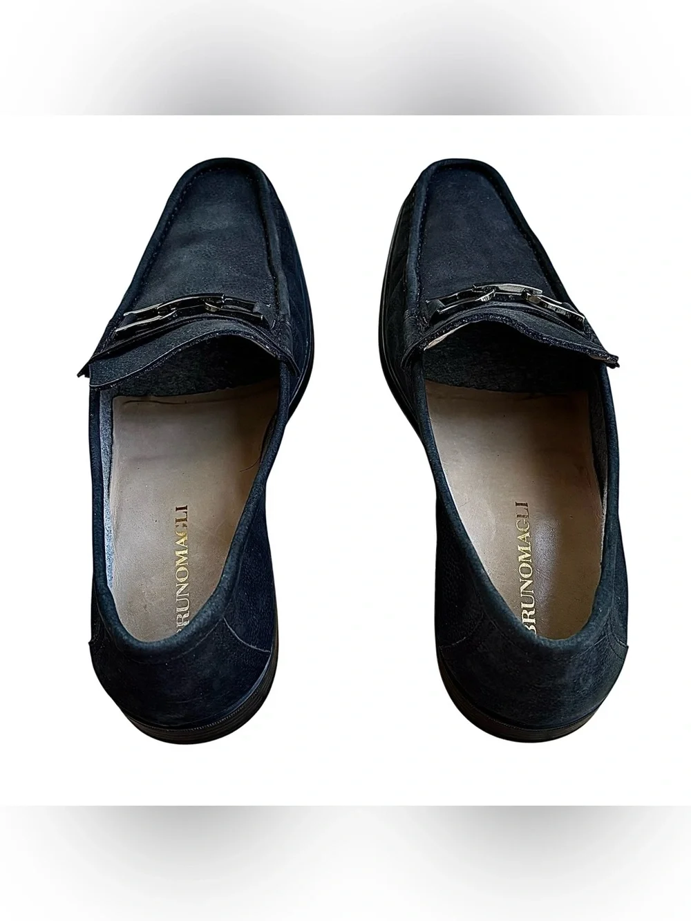 BRUNO MAGLI “Mikko” Navy Italian Nubuck Bit Loafers